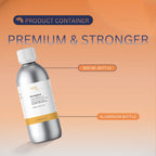 Eucalyptus aroma diffuser oil bottle with label on an orange background, labeled as 'Premium & Stronger' and '500 ML Bottle'.